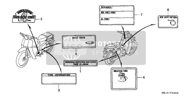 87125041680, Etiquette D'Identificatio, Honda, 1